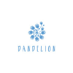 Fototapeta na wymiar Template of concept flat logo icon of dandelion. Vector illustration