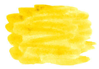Yellow watercolor abstract background, stain, splash paint, stain, divorce. Vintage paintings for design and decoration. With copy space for text.