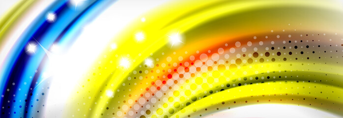 Smooth liquid blur wave background, color flow concept, illustration