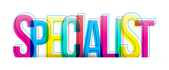 Specialist word vector on a white background