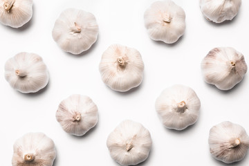 Fresh garlic on white background