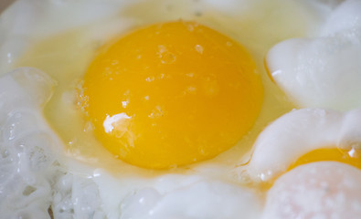 fried egg in a frying pan