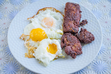 roast pork with rice and vegetables