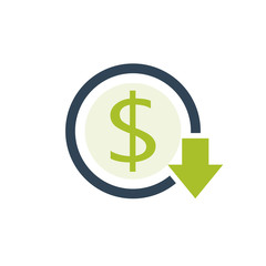 Reduce costs icon. Business clipart isolated on white background