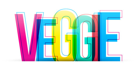 Veggie colorful word vector on white background