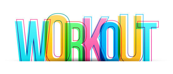 Workout word vector on a white background