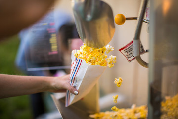 Popcorn machine carnival closeup