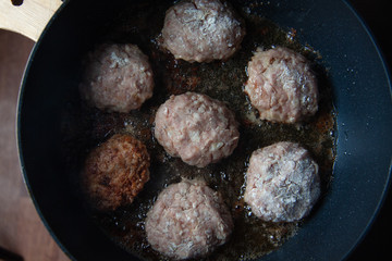 cooking meat patties