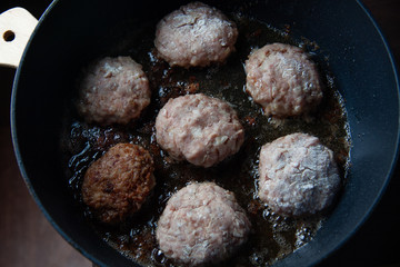 cooking meat patties