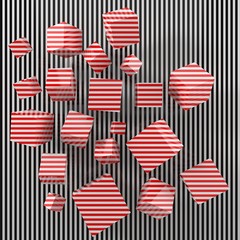 Fototapeta premium modern art concept with red painted cubes. 3d illustration.