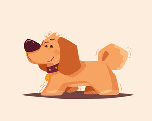 Dog character. Best friend. Cartoon vector illustration