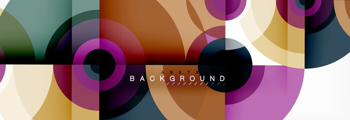 Round circles and triangles abstract background