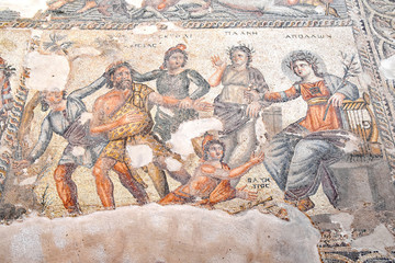 Mosaic floor tile decoration at Kato Pafos