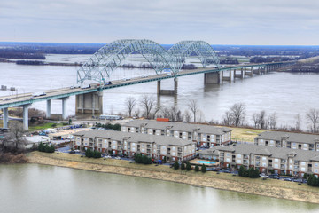 View of Bridge over Mississippi River at Memphis