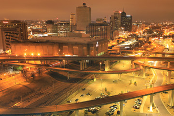 Fototapeta na wymiar Memphis, Tennessee skyline at night