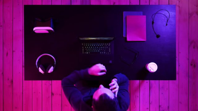 Gamer making a call.