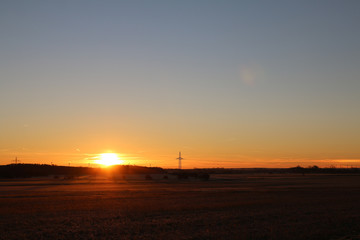 Fototapeta premium Sunrise or sunset in the countryside