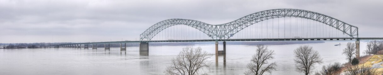 Panorama of Bridge over Mississippi River at Memphis