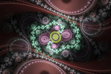 Fraktal fractal wallpaper black and colorful geometric shapes illustrate space universe magic frequency explosion galaxy or galaxies.