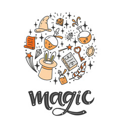 Set of vector illustration about magic.