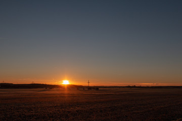 Sunrise or sunset in the countryside