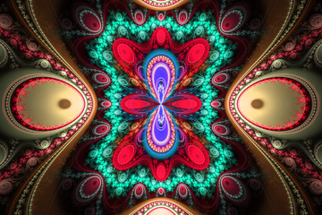 Fraktal fractal wallpaper black and colorful geometric shapes illustrate space universe magic frequency explosion galaxy or galaxies.