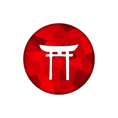 japanese papercut design template with gate