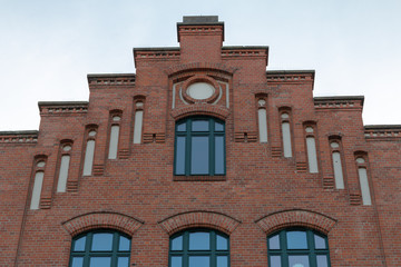 facade of an old brick building