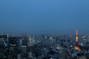 Fotobehang Tokio in de schemering © 藤木N鮭