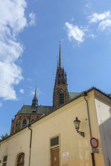 Fototapeta na wymiar BRNO, CZECH REPUBLIC - July 25, 2017: Cathedral of St. Peter and Paul in Brno, Czech Republic