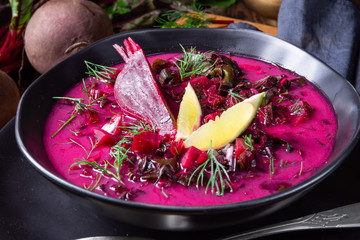 Borschtsch an eastern european classic with red prayer