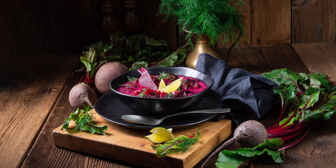 Borschtsch an eastern european classic with red prayer