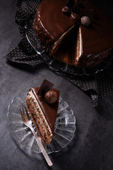 Chocolate cake - Airy biscuit and a cream of cream and chocolate