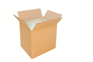 Carton box on a white background, isolated, for transportation, packaging