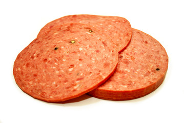Cotto Salami Isolated on White