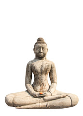 Fototapeta na wymiar Buddha old isolated on white a background