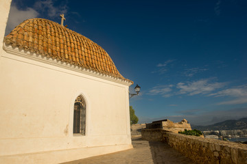 The Mediterranean sea next to the village of ibiza