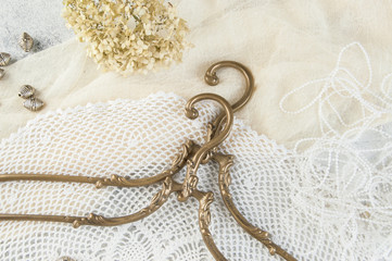 Vintage brass clothes hangers