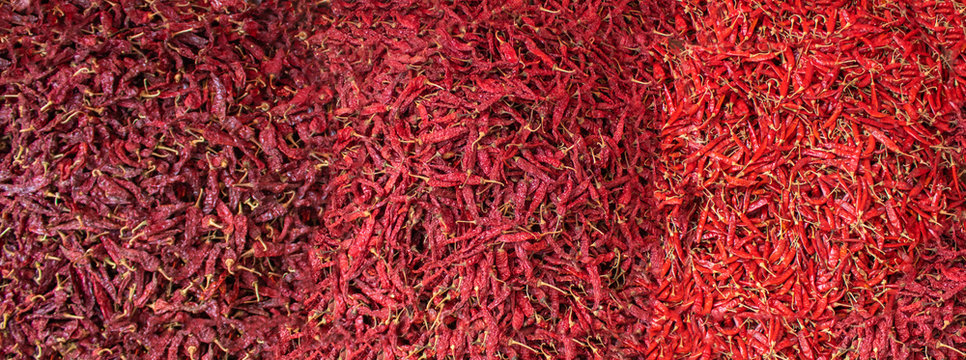 red chilli background for banner/ famous dry chillies in Goa India mapusa market panaji