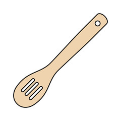 Wooden spoon icon. isolated on white background