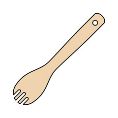 Wooden spoon icon. isolated on white background
