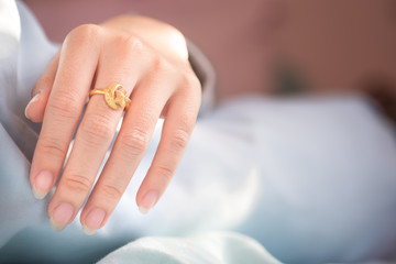 Dead person with focus at the hand. The concept of death alone. The dead woman's body, Copy space background.