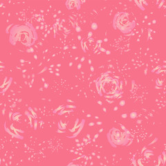 Pink abstract floral background with holographic effect.