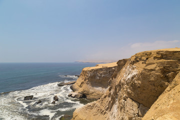 Cathedral Rock Formation, Peruvian Coastline, Rock formations at the coast, Paracas National Reserve, Paracas, Peru