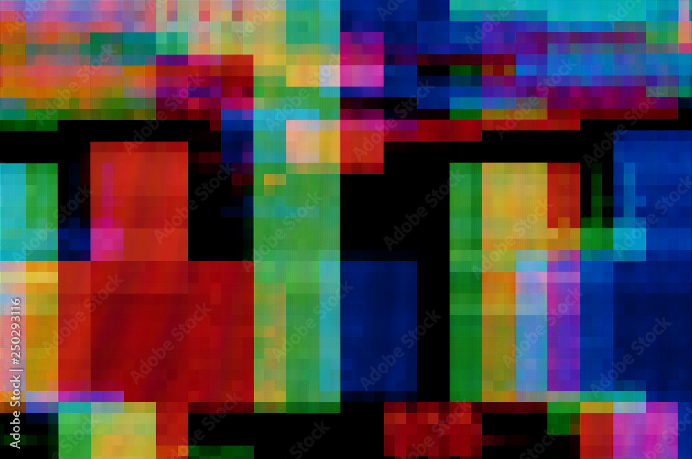 Fototapete Pixel pattern of a digital glitch / Abstract background, pattern of a digital glitch.