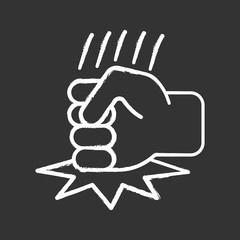Fist on table chalk icons