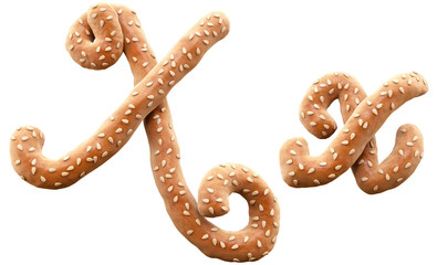 Pretzel with sesame font