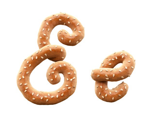 Pretzel with sesame font