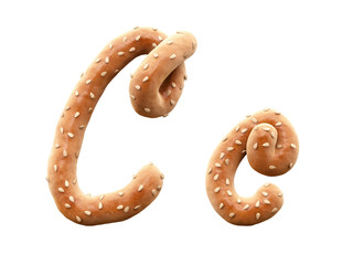 Pretzel with sesame font