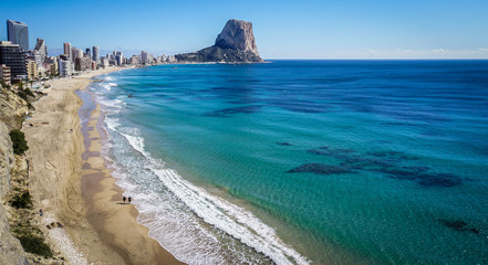 Obraz premium Beautiful landscape of Calp, Spain: beach and rock Ifach